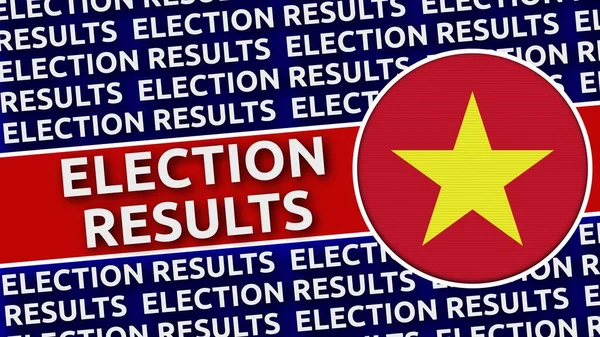 Vietnam Circular Flag Election Results Titles Illustration — 스톡 사진