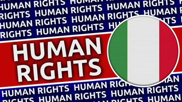 Циркулярный Флаг Италии Названиями Прав Человека Иллюстрация — стоковое фото