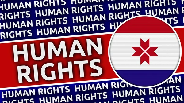 Mordovia Circular Flag Human Rights Titles Illustration — Stockfoto