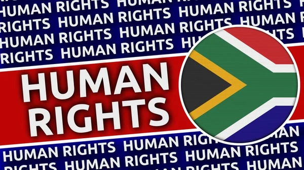 Zuid Afrika Circulaire Vlag Met Mensenrechtentitels Illustratie — Stockfoto