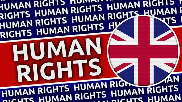 Bandera Circular Del Reino Unido Con Títulos Derechos Humanos Ilustración —  Fotos de Stock
