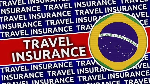Βραζιλία Circular Flag Travel Insurance Titles Εικονογράφηση — Φωτογραφία Αρχείου