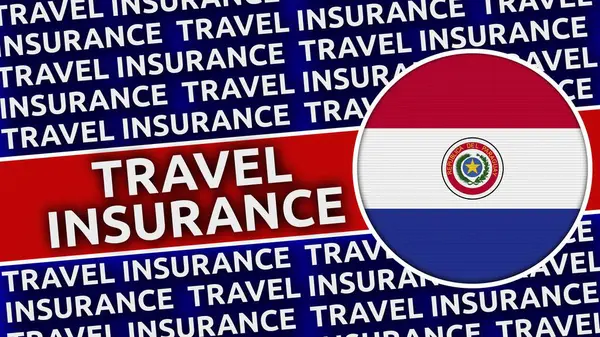 Paraguay Circular Flag Travel Insurance Titles Ilustrace — Stock fotografie