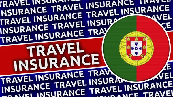 Πορτογαλία Κυκλική Σημαία Τίτλους Ταξιδιωτικής Ασφάλισης Εικονογράφηση — Φωτογραφία Αρχείου