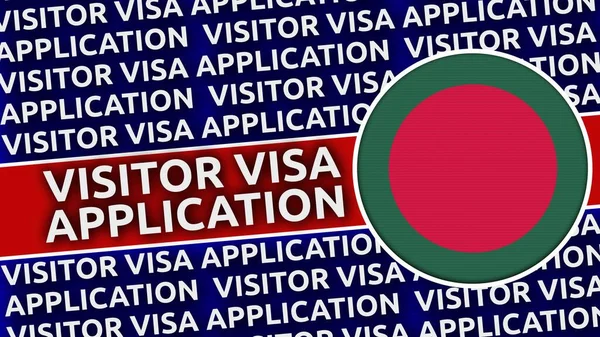 Bangladesh Circular Flag Visitor Visa Application Titles Illustration — 스톡 사진