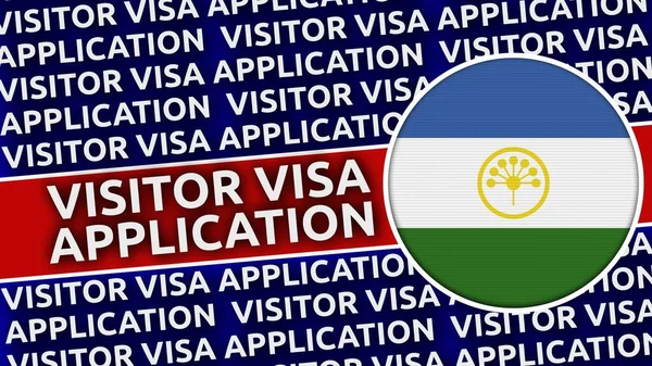 Bashkortostan Circular Flag Visitor Visa Application Titles Illustration — 스톡 사진