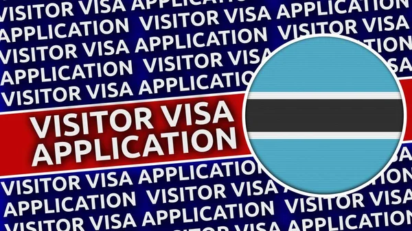 Botswana Circular Flag Visitor Visa Application Titles Illustration — 스톡 사진