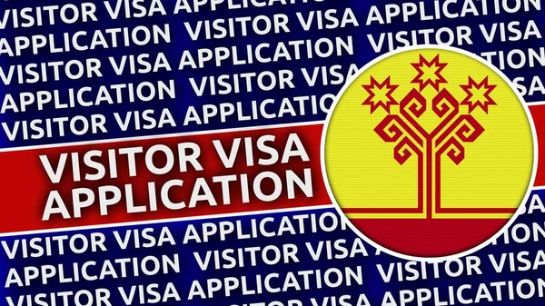 Chuvashia Circular Flag Visitor Visa Application Titles Illustration — 스톡 사진