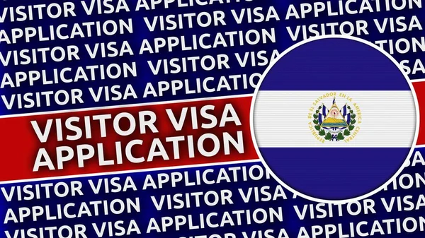 Salvador Circulaire Vlag Met Visitor Visa Application Titels Illustratie — Stockfoto