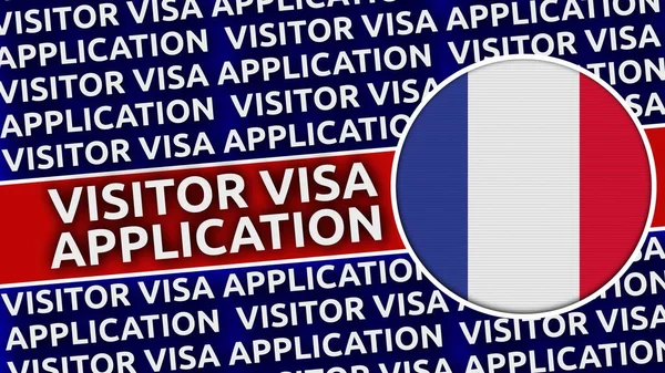 France Circular Flag Visitor Visa Application Titles Ilustrace — Stock fotografie