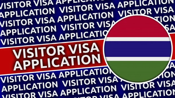 Gambie Circular Flag Visitor Visa Application Titles Ilustrace — Stock fotografie