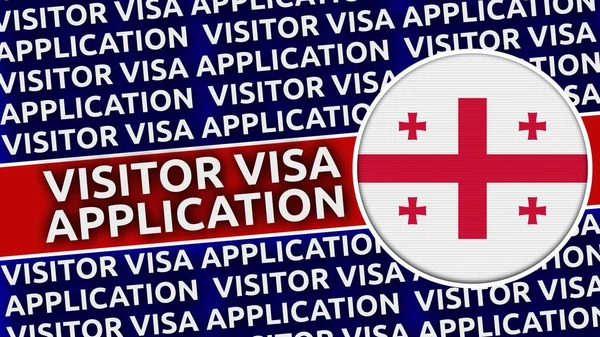 Georgia Circular Flag Visitor Visa Application Titles Illustration — 스톡 사진