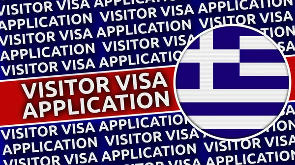 그리스 동그라미 플래그 Visitor Visa Application Titles Illustration — 스톡 사진