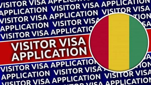 Guanea Circular Flag Visitor Visa Application Titles Illustration — Stock fotografie