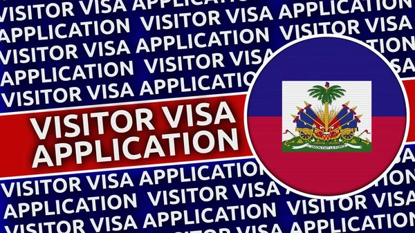 Haiti Circular Flag Visitor Visa Application Titles Ilustrace — Stock fotografie