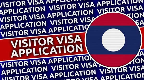 Laos Circular Flag Visitor Visa Application Titles Ilustrace — Stock fotografie