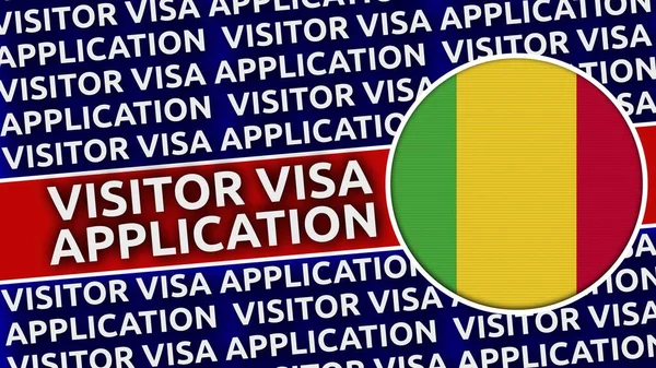 Mali Circular Flag Visitor Visa Application Titles Illustration — 스톡 사진