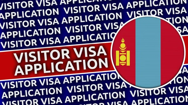 Mongolia Circular Flag Visitor Visa Application Titles Illustration — 스톡 사진