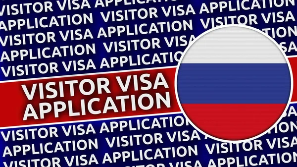 Russia Circular Flag Visitor Visa Application Titles Illustration — Stock Photo, Image