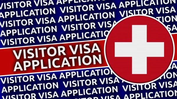 스위스 동그라미 플래그 Visitor Visa Application Titles Illustration — 스톡 사진