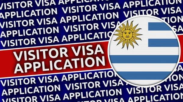 Uruguay Circular Flag Visitor Visa Application Titles Illustration — Stock Photo, Image