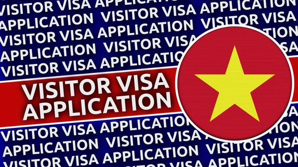 Vietnam Circular Flag Visitor Visa Application Titles Illustration — 스톡 사진