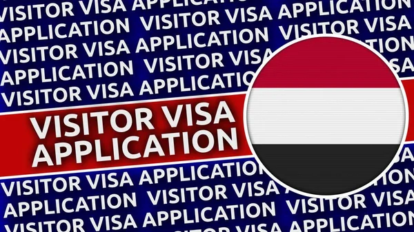 Jemen Circular Flag Visitor Visa Application Titles Illustration — Stock fotografie