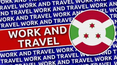 Çalışma ve Seyahat Başlıklarıyla Burundi Dairesel Bayrağı - 3B Görüntü