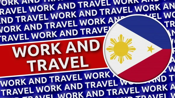 Filipina Circular Flag Work Travel Titles Illustration — Stok Foto