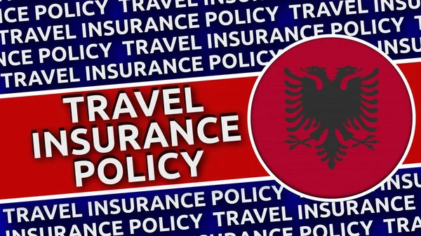 Albánský Kruhový Praporek Názvy Cestovních Pojištění Ilustrace — Stock fotografie