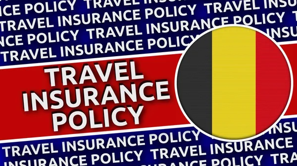 Belgie Circular Flag Travel Insurance Titles Ilustrace — Stock fotografie