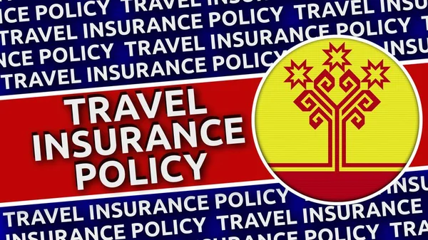Chuvashia Circular Flag Travel Insurance Policy Titles Illustration — Stock Photo, Image