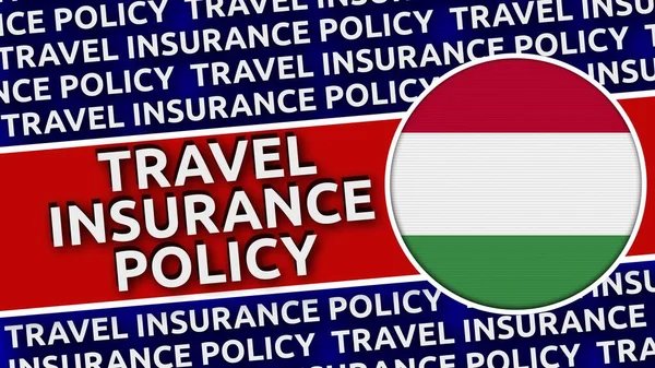 Maďarská Kruhová Vlajka Názvy Smluv Cestovním Pojištění Ilustrace — Stock fotografie