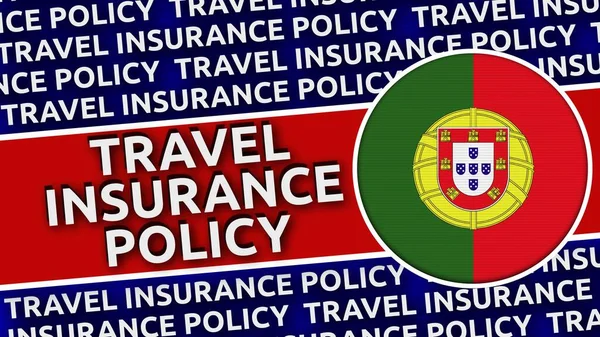 Portugalsko Circular Flag Travel Insurance Titles Ilustrace — Stock fotografie
