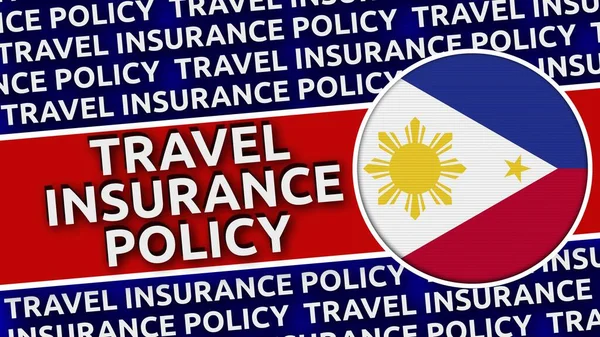 Filipina Circular Flag Travel Insurance Policy Titles Illustration — Stok Foto