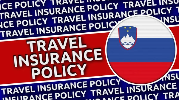 Slovinsko Circular Flag Travel Insurance Title Illustration — Stock fotografie