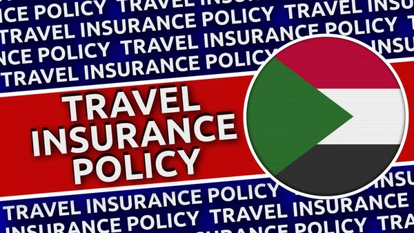 Sudan Circular Flag Travel Insurance Titles Ilustrace — Stock fotografie