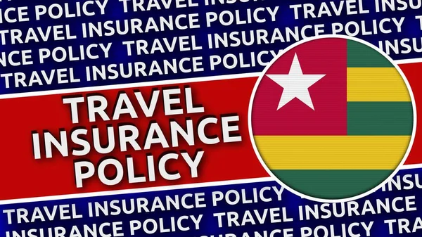 多哥附有旅行保险政策标题的通函 3D说明 — 图库照片