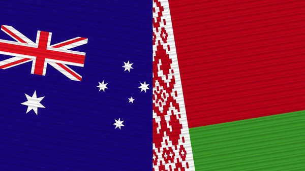 Wit Rusland Australië Twee Halve Vlaggen Samen Textuur Illustratie — Stockfoto