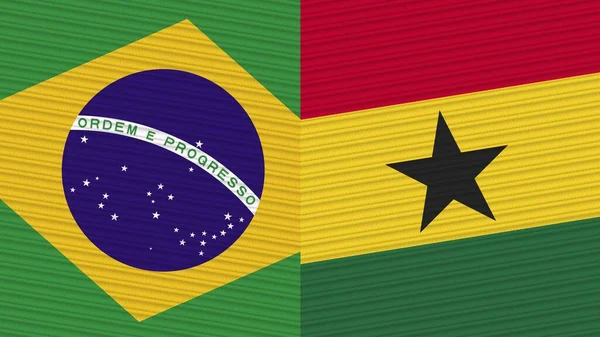 Гана Бразилія Два Півпрапори Разом — стокове фото