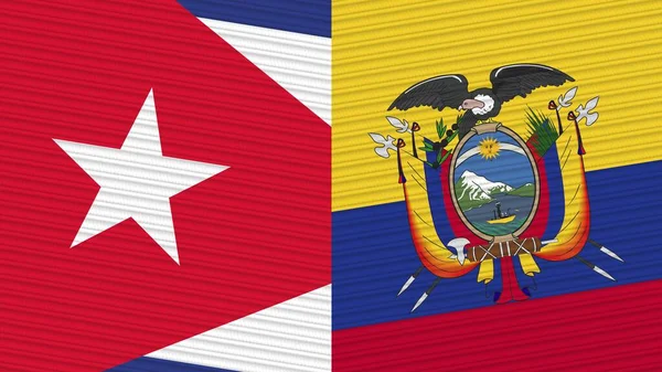 Еквадор Куба Два Півпрапори Разом Експрес Ілюстрація — стокове фото