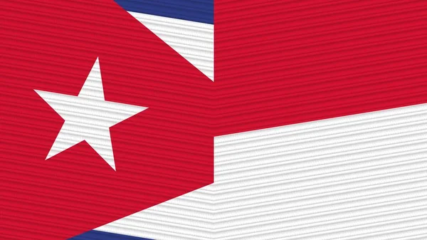 Monako Kuba Dvě Poloviční Vlajky Dohromady Textilní Textury Ilustrace — Stock fotografie