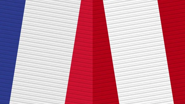 Peru Francie Dvě Poloviny Vlajky Dohromady Textilní Textury Ilustrace — Stock fotografie