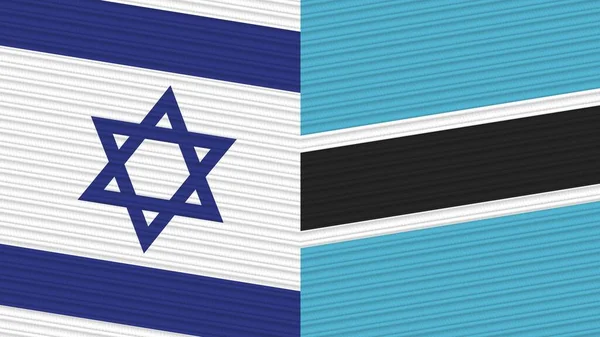 Botswana Israel Dos Medias Banderas Juntas Textura Tela Ilustración —  Fotos de Stock