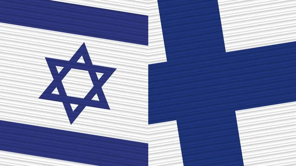 Finlandia Israel Dos Medias Banderas Juntas Textura Tela Ilustración —  Fotos de Stock