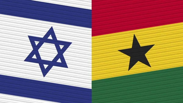 Гана Ізраїль Два Півпрапори Разом — стокове фото