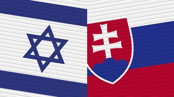 Словаччина Ізраїль Два Півпрапори Разом Текстурою Ілюстрація — стокове фото