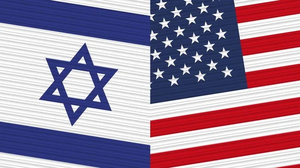 Vereinigte Staaten Von Amerika Und Israel Zwei Halbe Flaggen Zusammen — Stockfoto