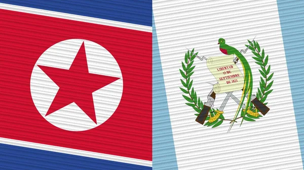 Guatemala Corea Del Norte Dos Medias Banderas Juntas Textura Tela —  Fotos de Stock