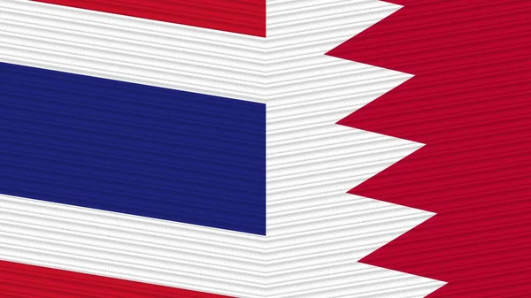 Bahrajn Thajsko Dvě Poloviny Vlajky Dohromady Textilní Textury Ilustrace — Stock fotografie